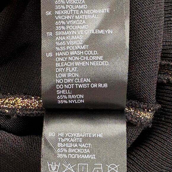 Balmain x H&M Metallic Gold Knit Long Sleeve Top Size 6 - Picture 7 of 11